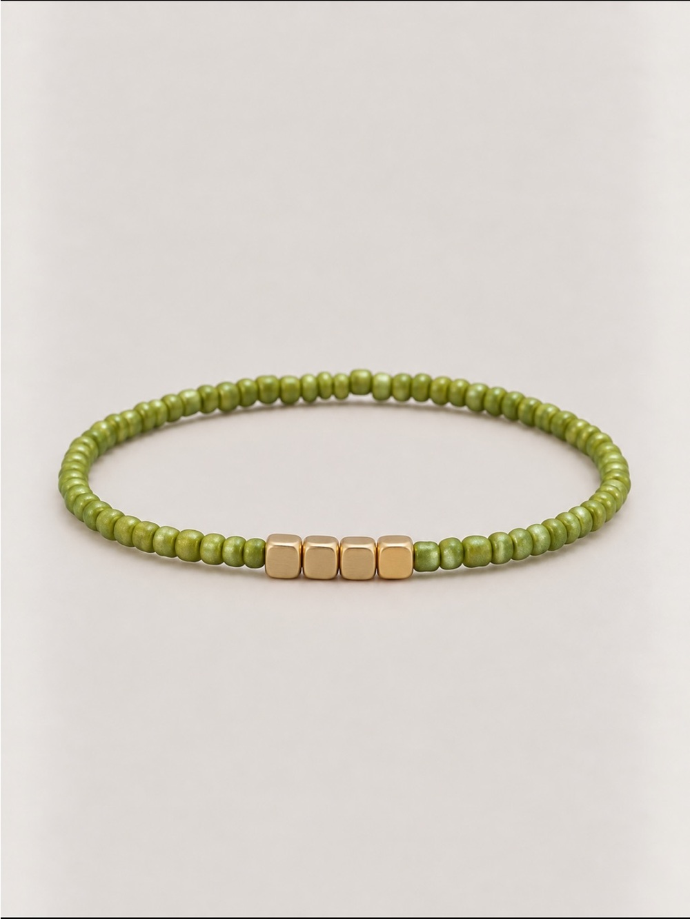 New! Olive Green Beaded Colorful Dopamine Necklace NWOT